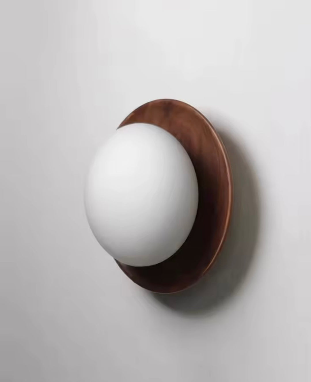 Aplica rotunda lemn Japandi Walnut