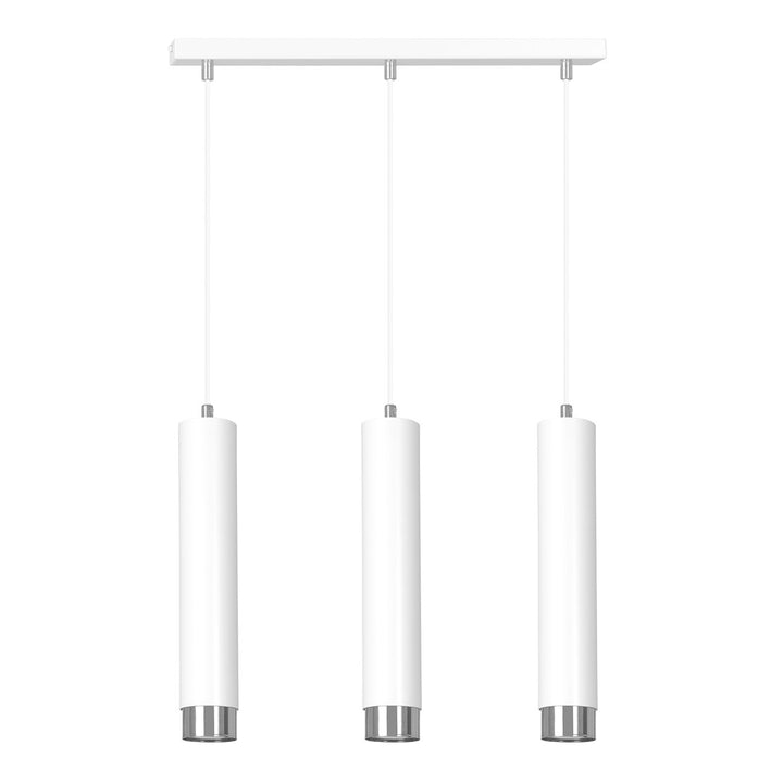 Lustra suspendata KIBO 3 alba/cromat