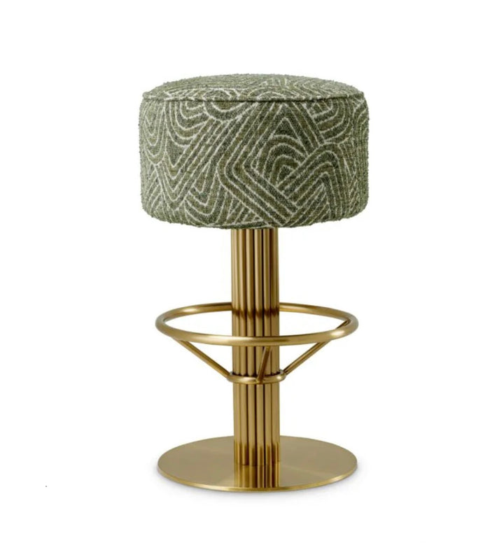 Scaun de bar glamour cu alama si tesatura  Carleton Eichholtz