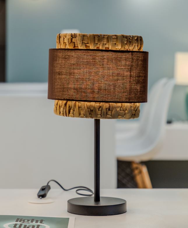 Lampa de masa cu abajur din bambus si textil Riviera by Viokef Riviera