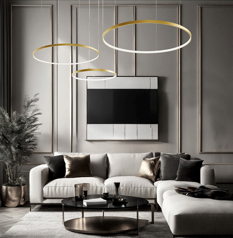 Lustra cu 3 cercuri aurii Maximos