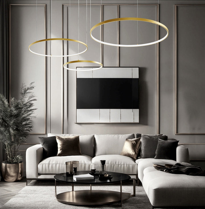 Lustra cu 3 cercuri aurii Maximos