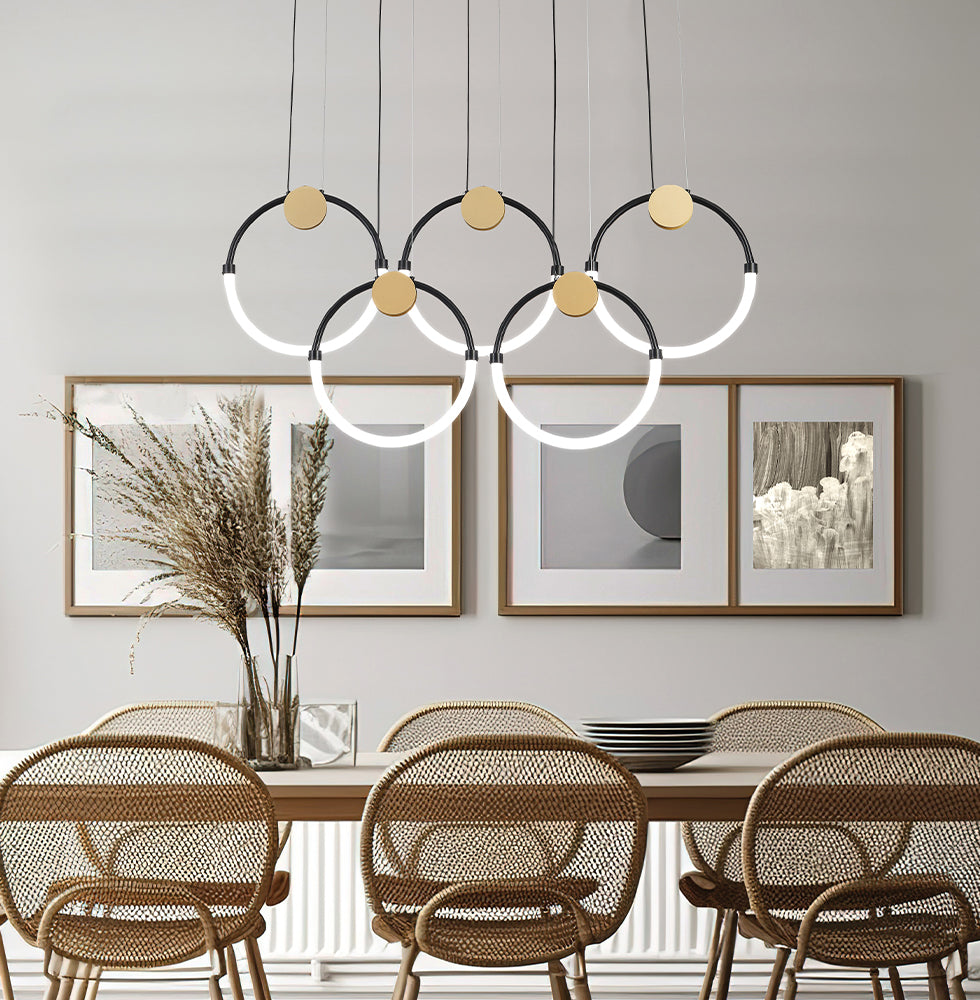 Lustra cu 5 cercuri suspendate Briana