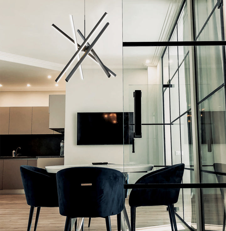 Lustra neagra suspendata D:520 Ray