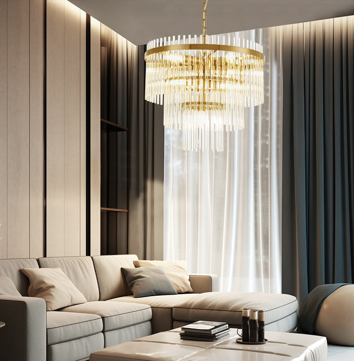 Lustra aurie cu elemente din sticla Sabrina