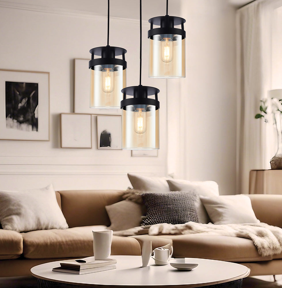 Lustra cu 3 pendule negre Betty