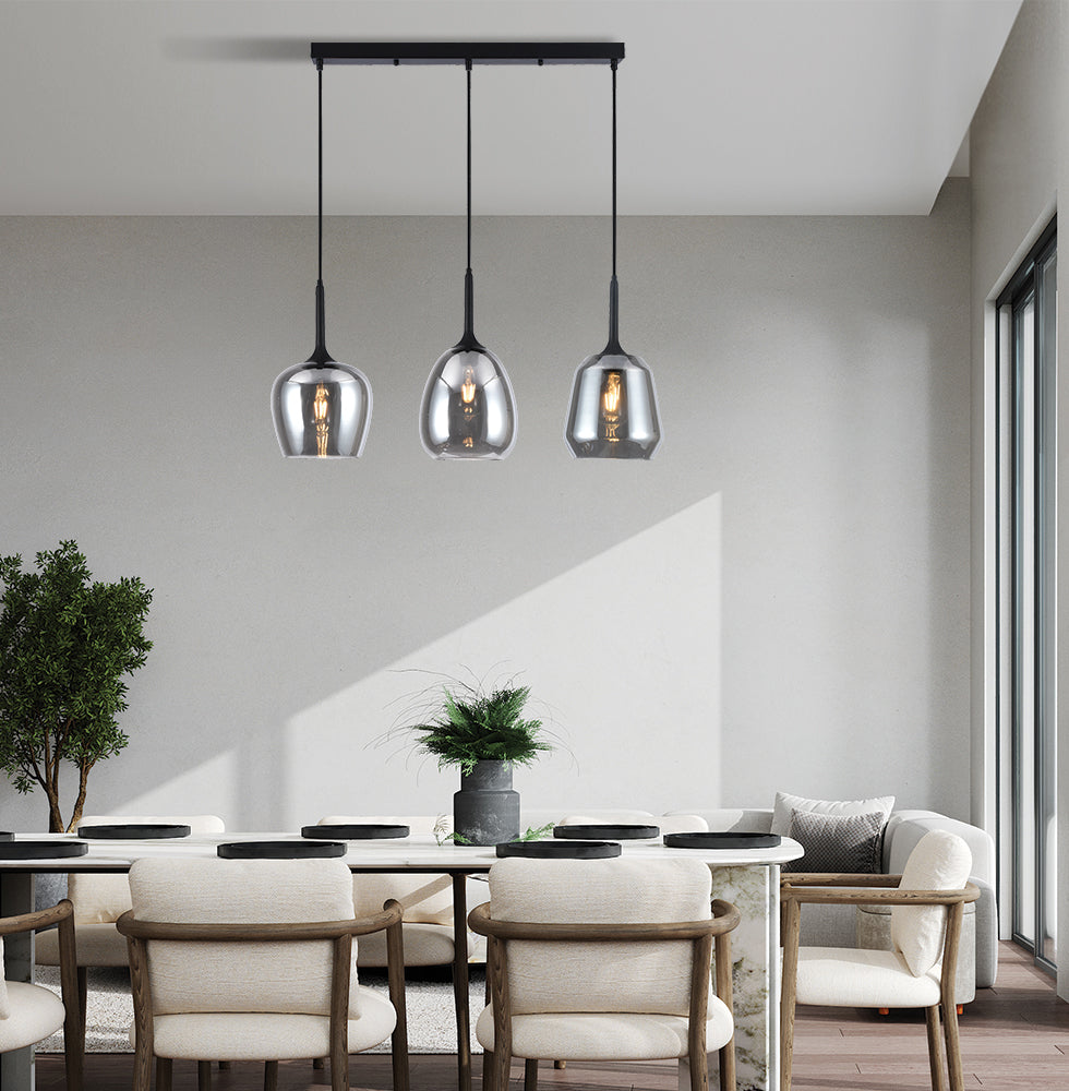 Lustra cu baza liniara si 3 pendule Maeva