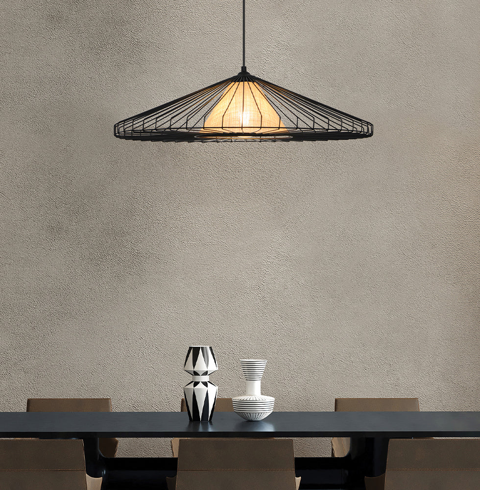 Pendul cu abajur mare negru Mona