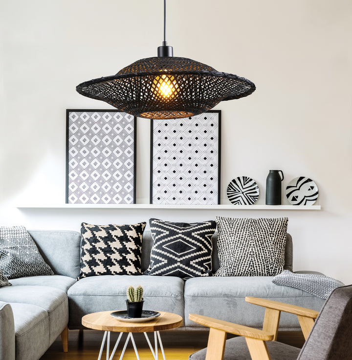 Pendul cu abajur din bambus Ilanga