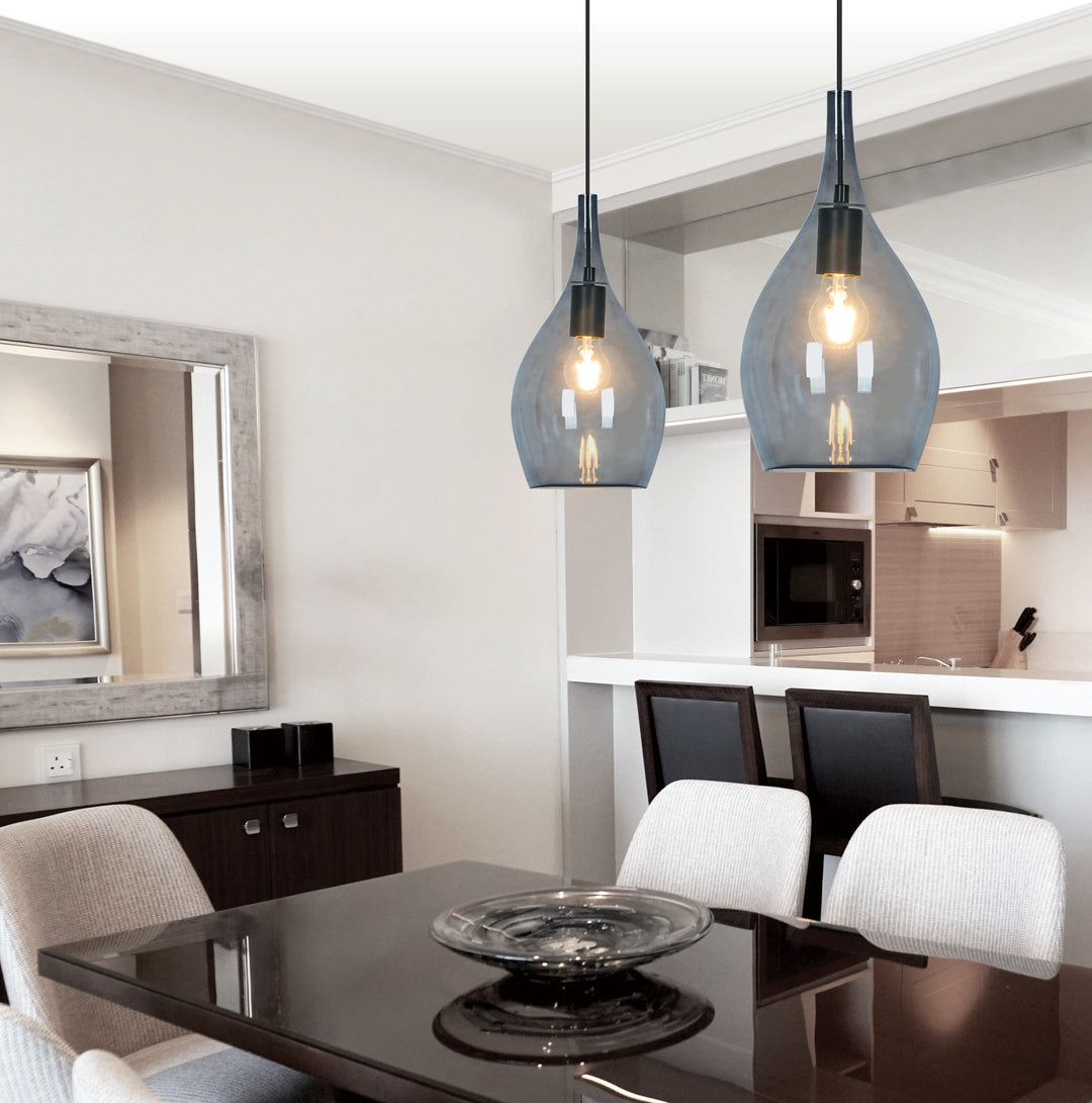 Pendul cu abajur din sticla fumurie Next