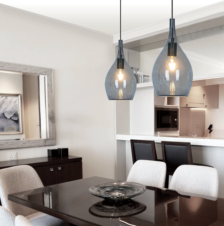 Pendul cu abajur din sticla fumurie Next