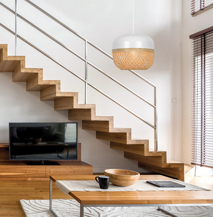 Pendul cu abajur din bambus Saline