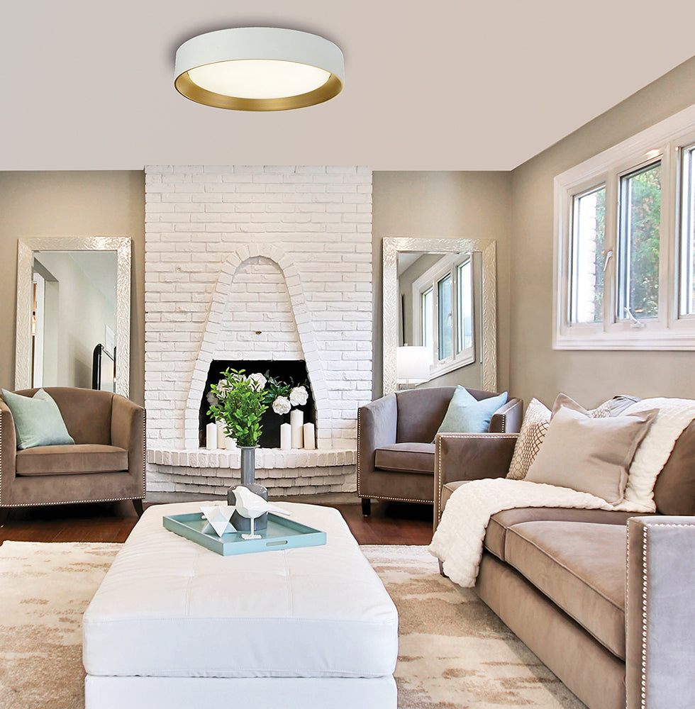 Plafoniera cu rama alba/aurie Spirited