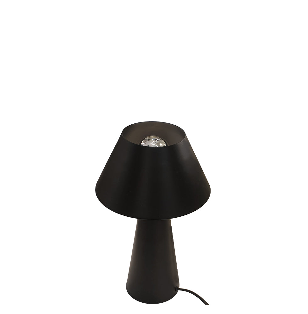 Lampa de masa neagra cu abajur conic din metal Dona