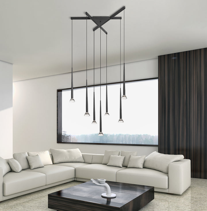 Lustra suspendata cu 7 pendule conice Rina