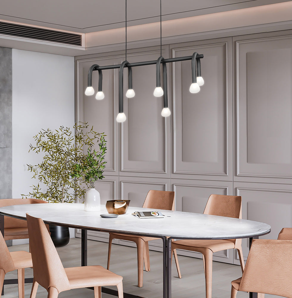 Lustra suspendata neagra led Delori