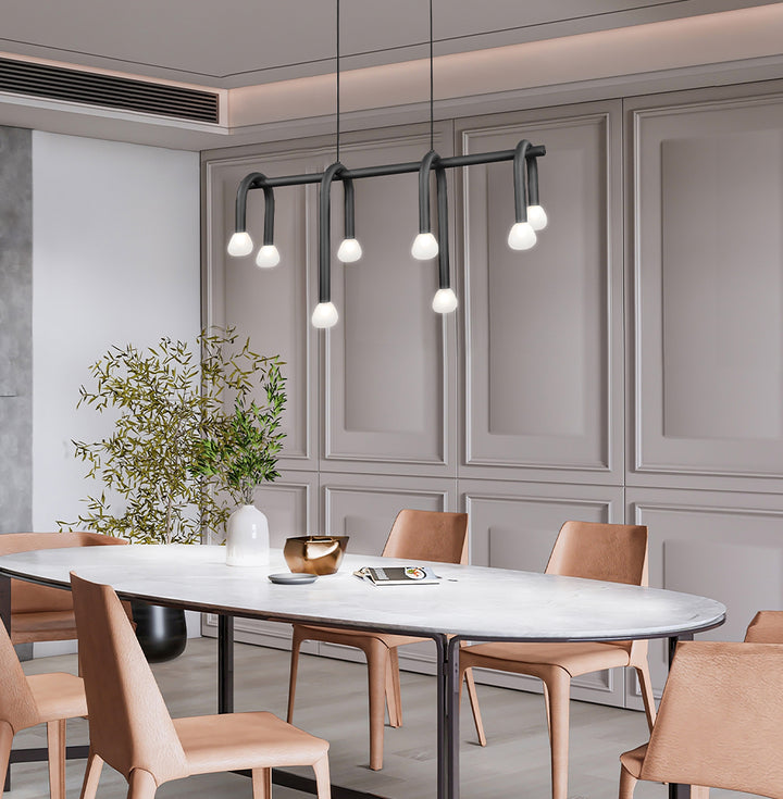 Lustra suspendata neagra led Delori