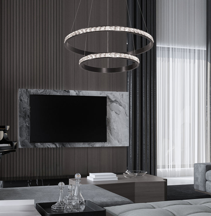 Lustra cu 2 cercuri suprapuse led D:620 Oriana