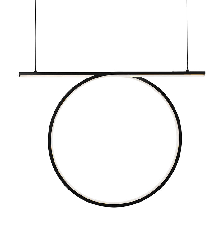 Lustra moderna neagra led cu cerc Kelsi