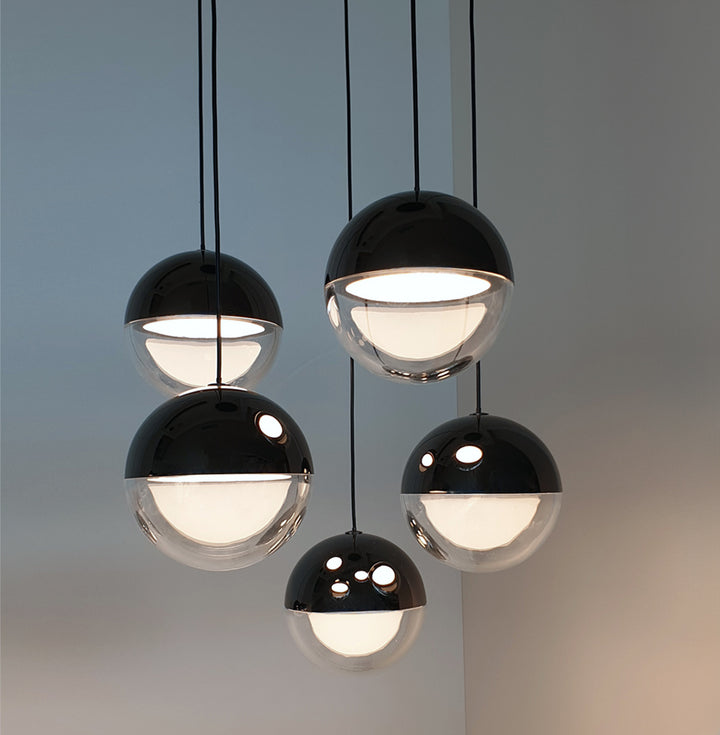 Lustra cu baza rotunda si 5 pendule Zirea