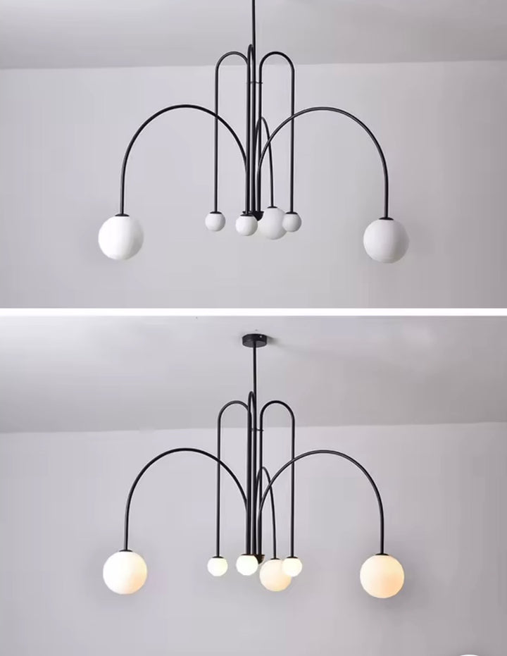 Lustra de design metal cu abajuri alb mat Pipe