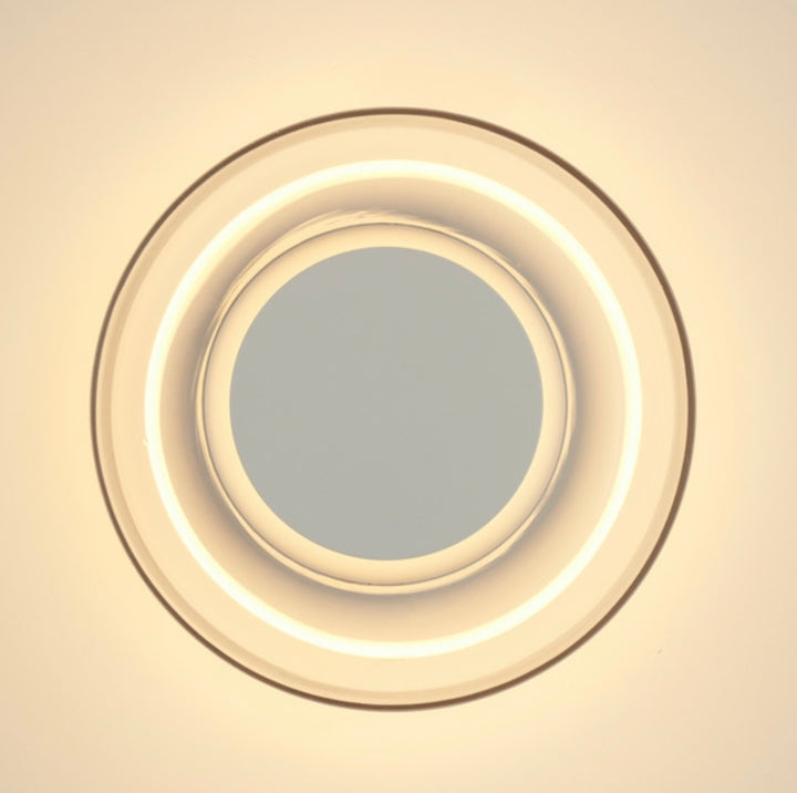 Aplica de perete alba sticla rotunda  transparenta Led Step