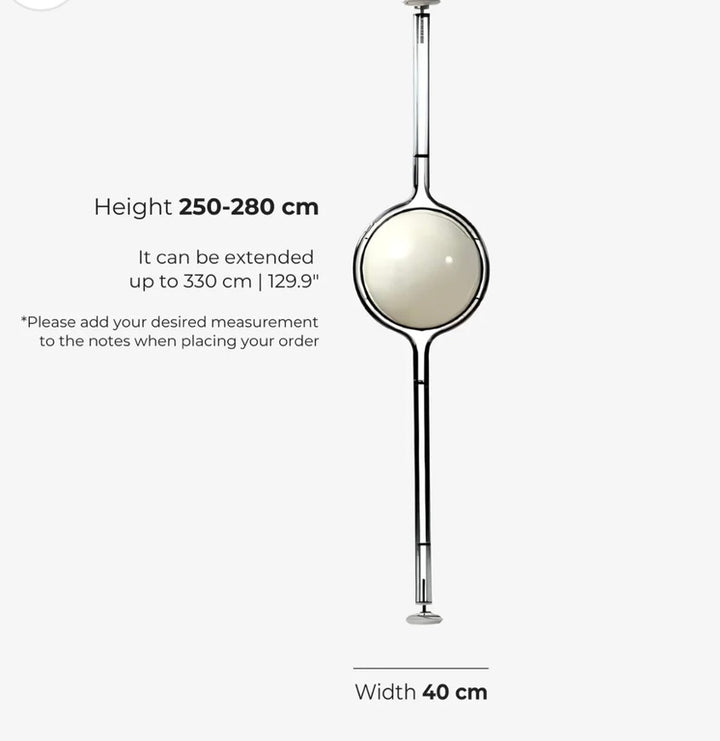 Lampadar tija crom suspendat bauhaus Adromeda Design