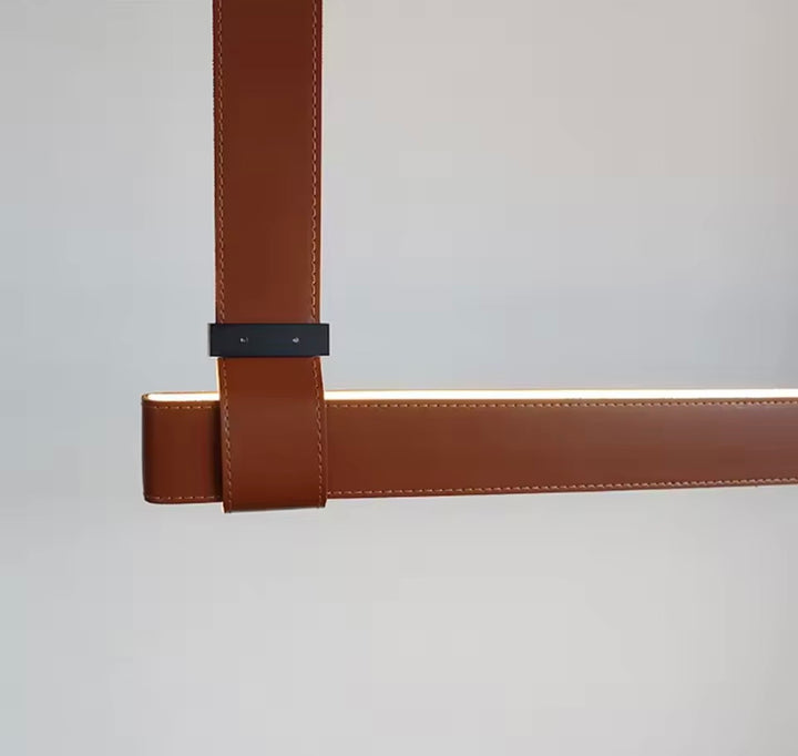 Suspensie design liniar din piele Minimal Led Belt