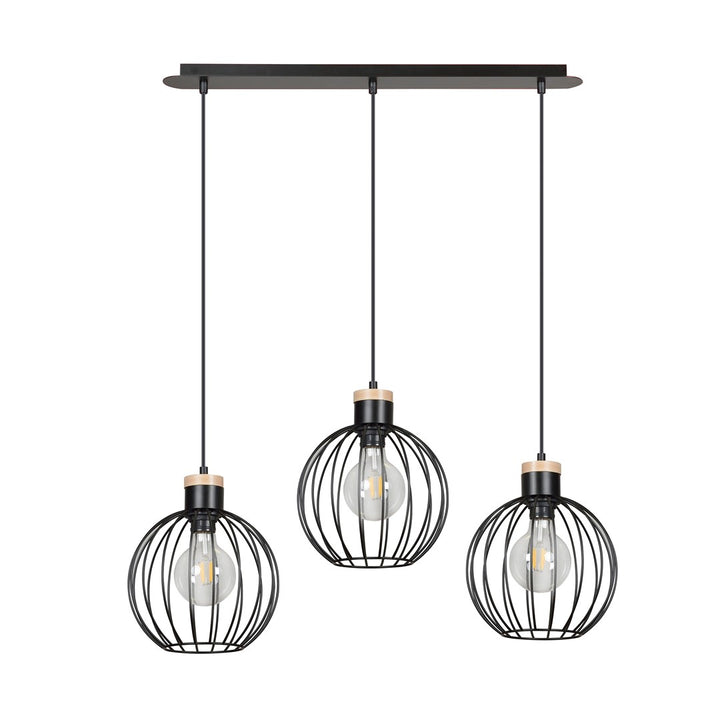 Lustra suspendata cu 3 pendule BARBADO 3 neagra