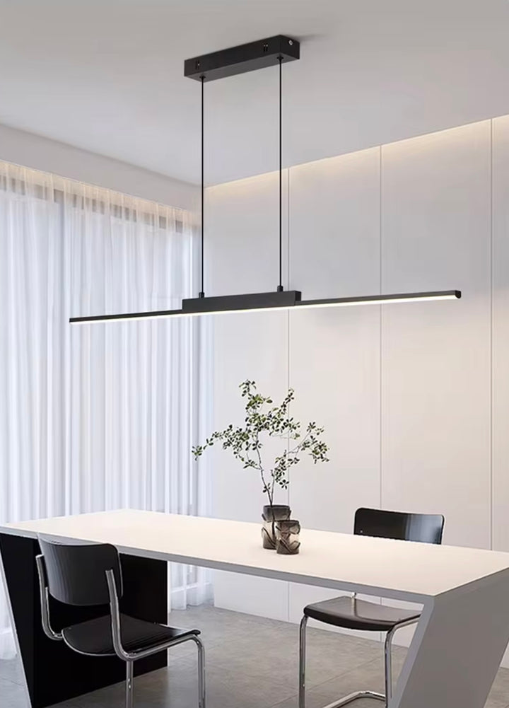 Lustra neagra liniara moderna Lis Led