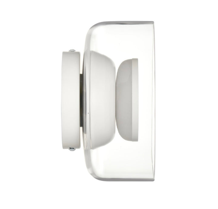 Aplica de perete alba sticla rotunda  transparenta Led Step