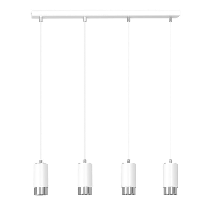 Lustra suspendata FUMIKO 4 alba/cromat