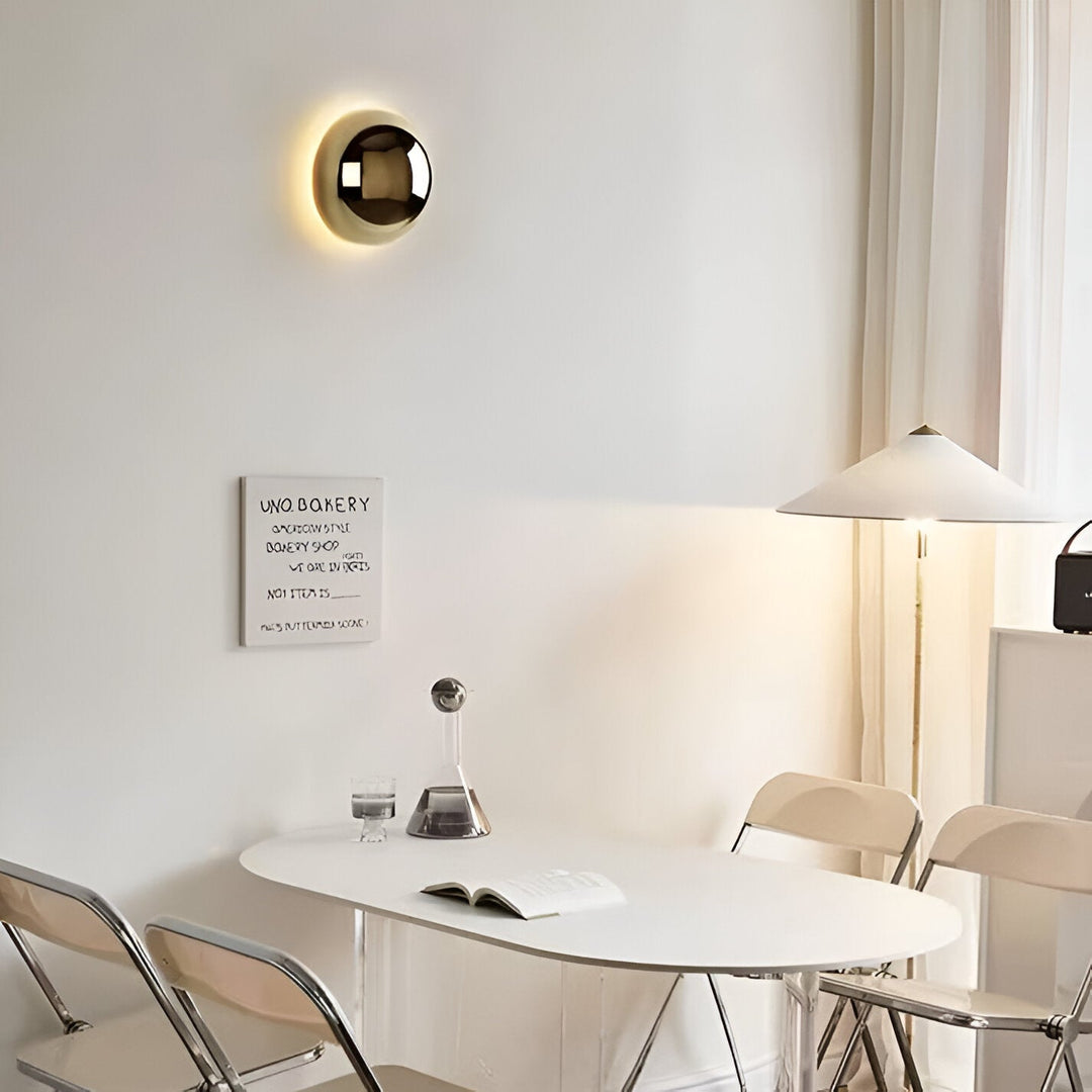 Aplica de perete  design rotunda din metal Led Lunar
