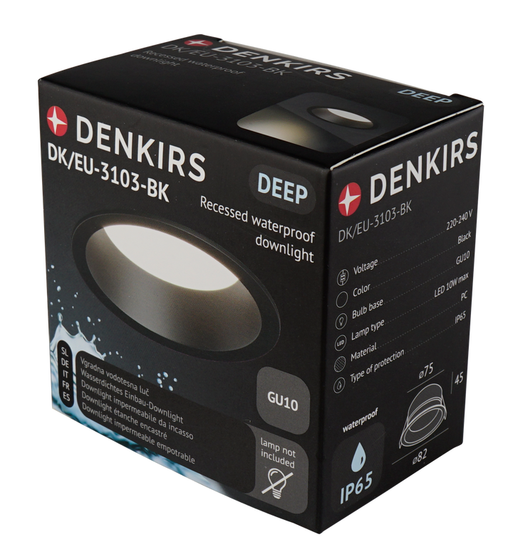 Spot negru incastrat IP65 Denkirs