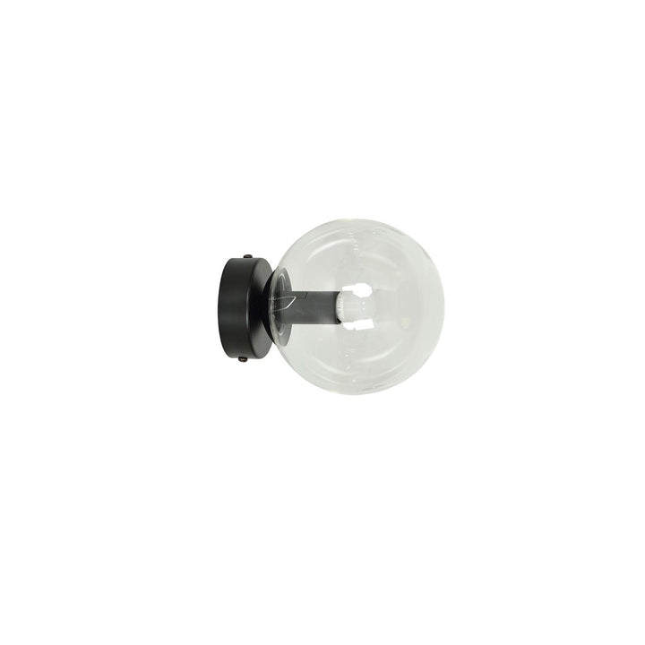 Aplica de perete ROSSI K1 neagra cu abajur transparent