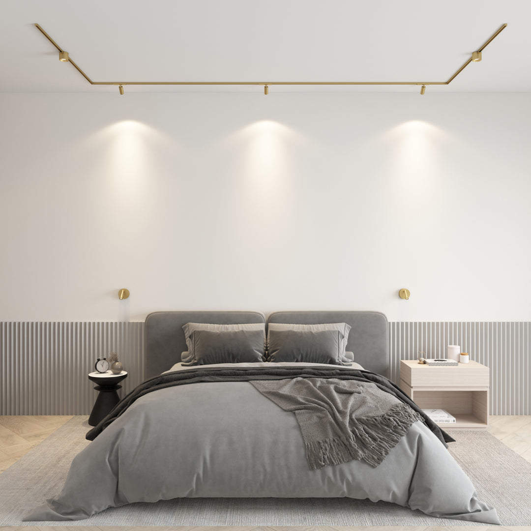 Spot LED pentru perete cu intrerupator Shine Wall alama satinata