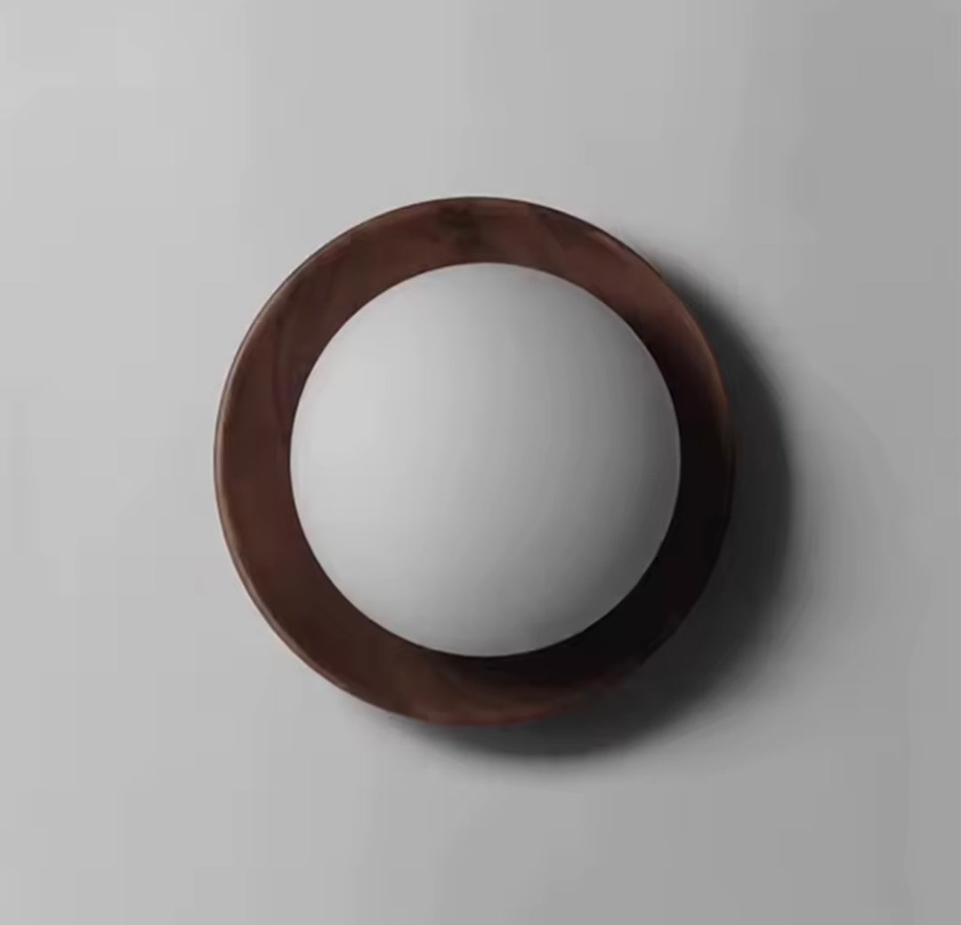 Aplica rotunda lemn Japandi Walnut