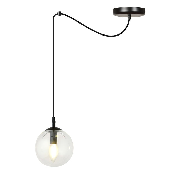 Pendul GIGI 1 neagra cu abajur transparent