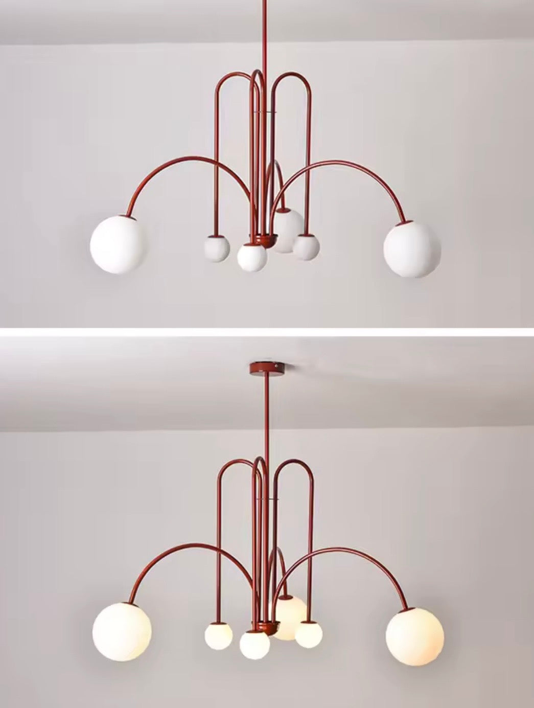 Lustra de design metal cu abajuri alb mat Pipe