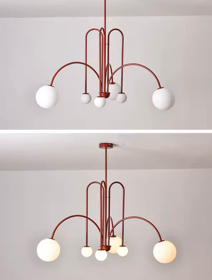 Lustra de design metal cu abajuri alb mat Pipe