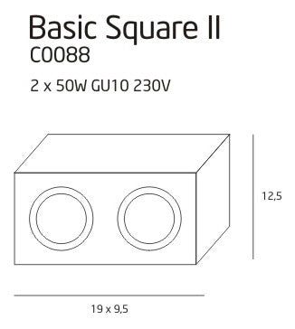 Spot aplicat Basic Square alb Maxlight C0088