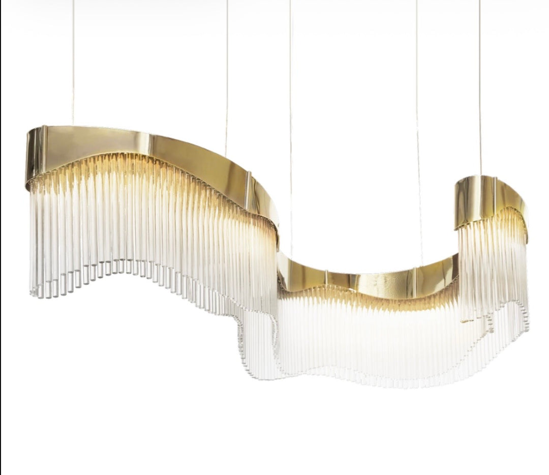 Lustra-Suspensie placata cu aur luxury Flow Castro