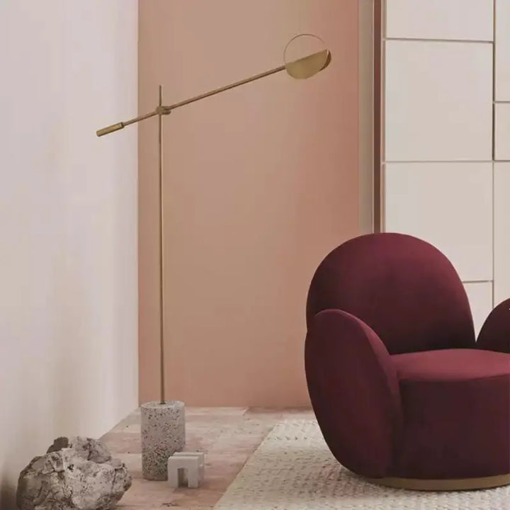 Lampadar designer nordic metal si travertin