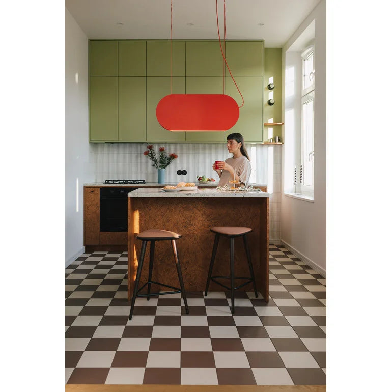 Lustra suspendata masa dining Malumi A Red-Orange