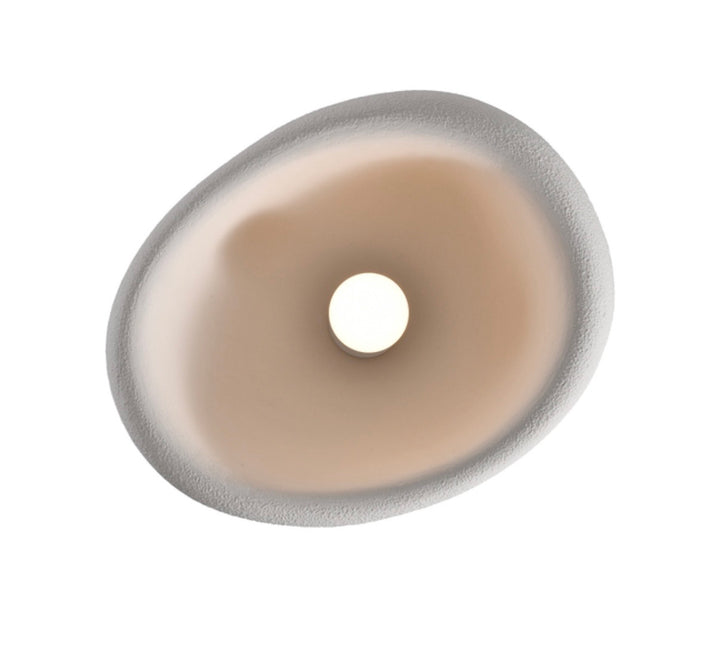 Plafoniera alba stil japandi Stone 40cm