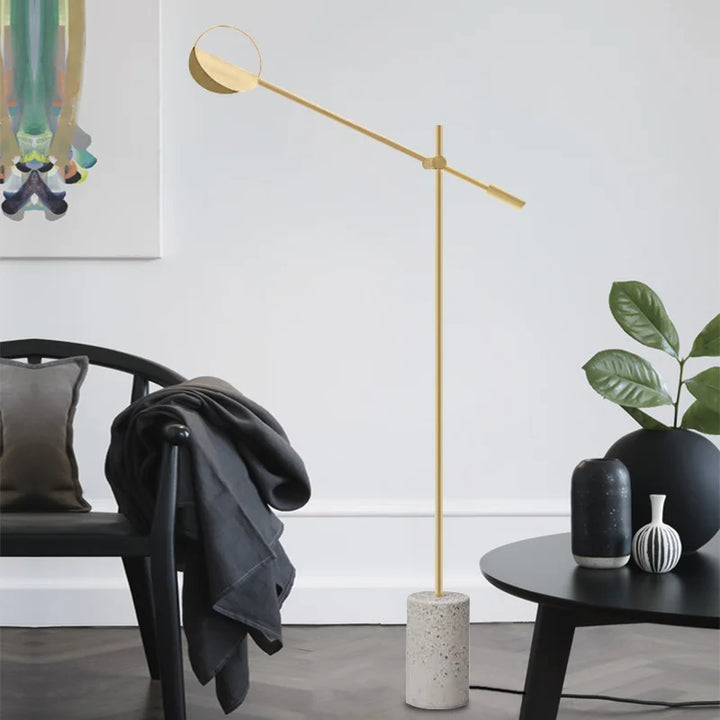 Lampadar designer nordic metal si travertin