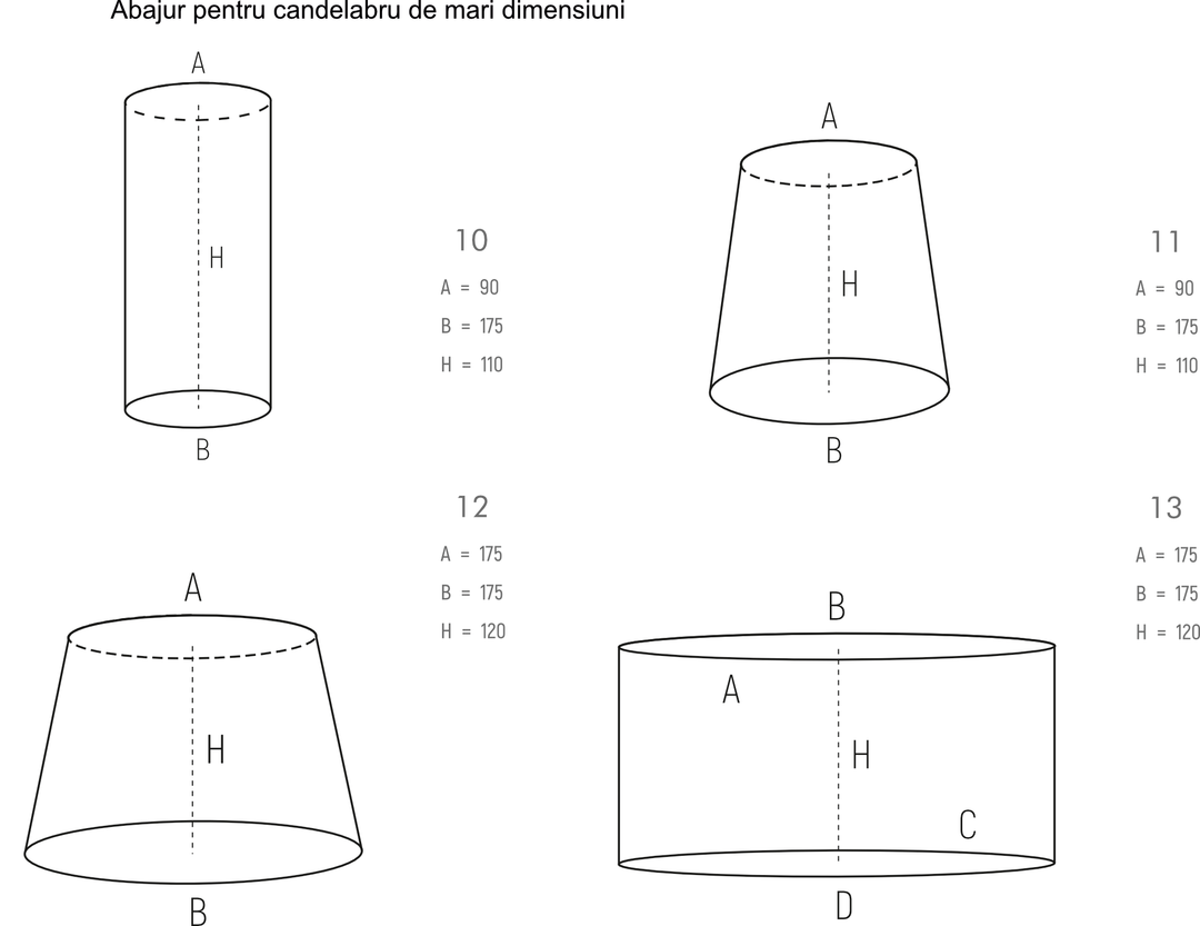 Candelabru cu abajur din material "N" Kutek