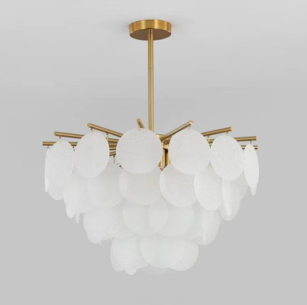 Lustra eleganta cu sticla opaca rotunda Fiore Gold 60cm