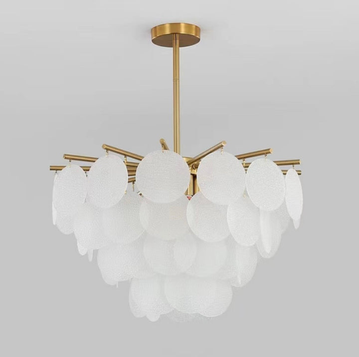 Lustra eleganta cu sticla opaca rotunda Fiore Gold 60cm