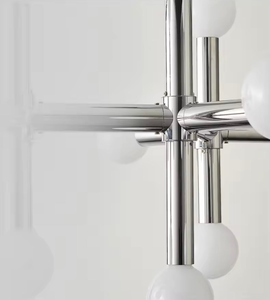 Candelabru metal design Bauhaus Chrom